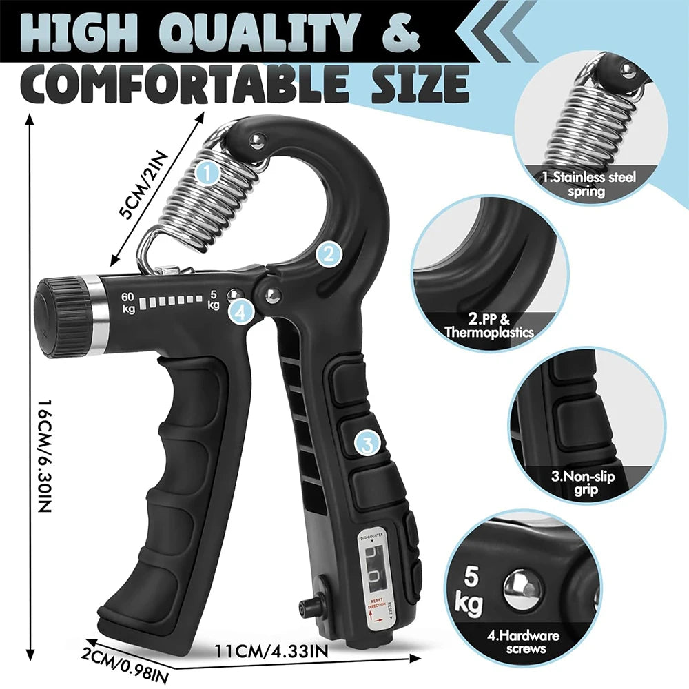 AmpUp Adjustable Hand Gripper Fitness Training Set