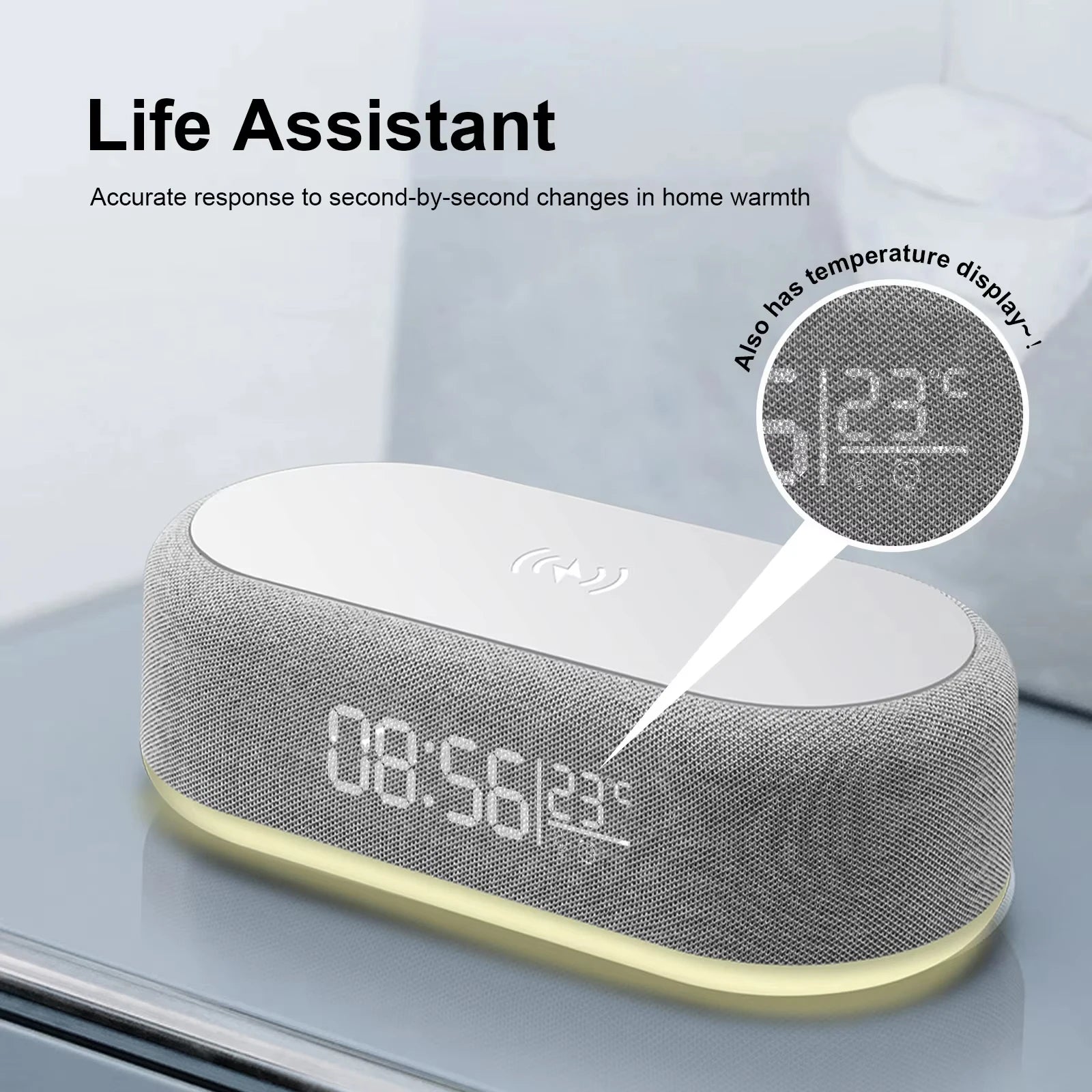 AmpUp Wireless Charger Alarm Clock