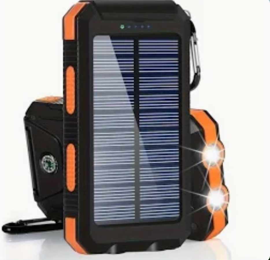 AmpUp Waterproof Portable Solar Power Bank With Flashlight Compass