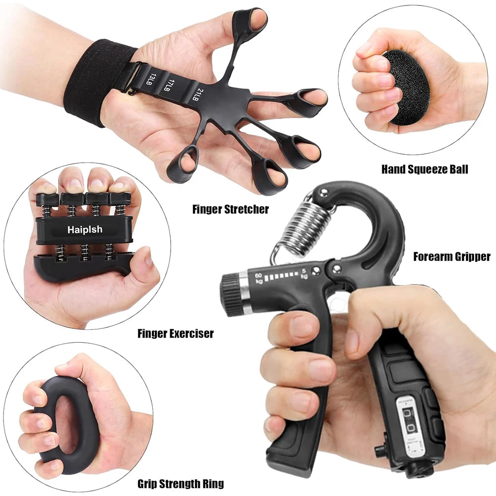 AmpUp Adjustable Hand Gripper Fitness Training Set